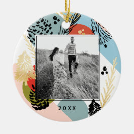 Modernt konstnärligt foto för | Minimalistic Julgransprydnad Keramik