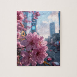 Modernt Körsbärsblomspussel | 500-Piecer Blommig P Pussel