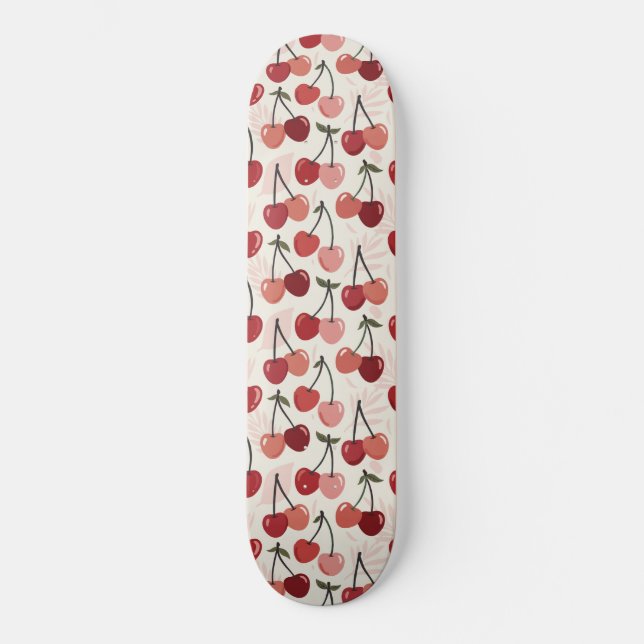Modernt körsbärsmönster mini skateboard bräda 18,5 cm (Framsida)