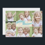 Modernt kort för flaggahelgdagfoto - blått<br><div class="desc">Ett helgdagfotokort med 6 foto som ska delas med din vänner och familj!</div>