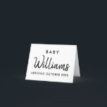 Modernt kort för graviditetsannonsering<br><div class="desc">Modernt minimalistiskt personligt kort för graviditetsannonsering med namn. Låt dina vänner och familj veta att ni väntar barn med denna eleganta minimalistiska design.</div>