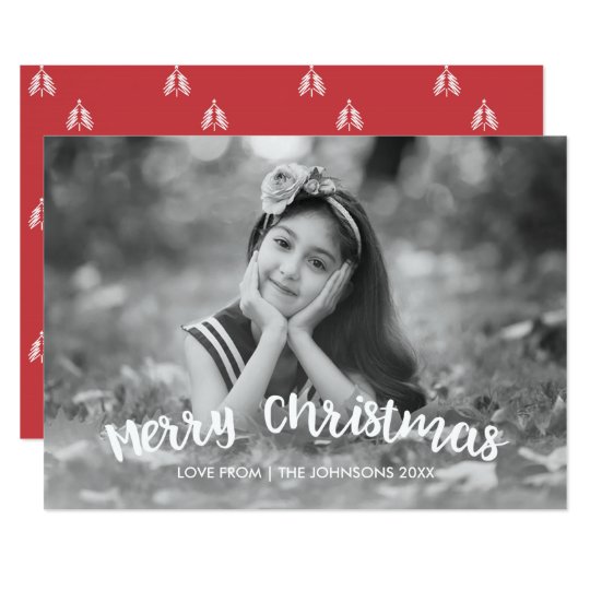 Modernt kort för julhelgdagfoto 12,7 x 17,8 cm inbjudningskort