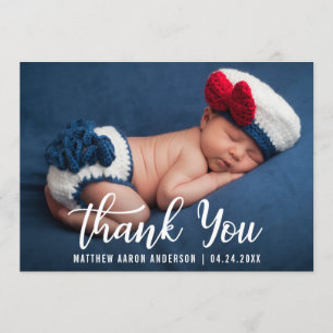 Modernt kort för tacknyfödd bebis