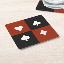 Modernt kortfärgsspel Poker & Bridge Underlägg Papper Kvadrat