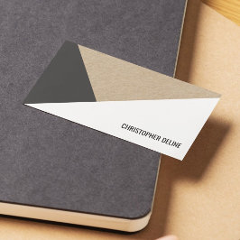 Modernt kraftpapper grå vit geometrisk visitkort