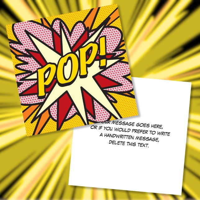 Modernt kul färgglatt serietidnings-POP Inbjudningar (Modern Fun Colorful Comic Book POP Invitation)