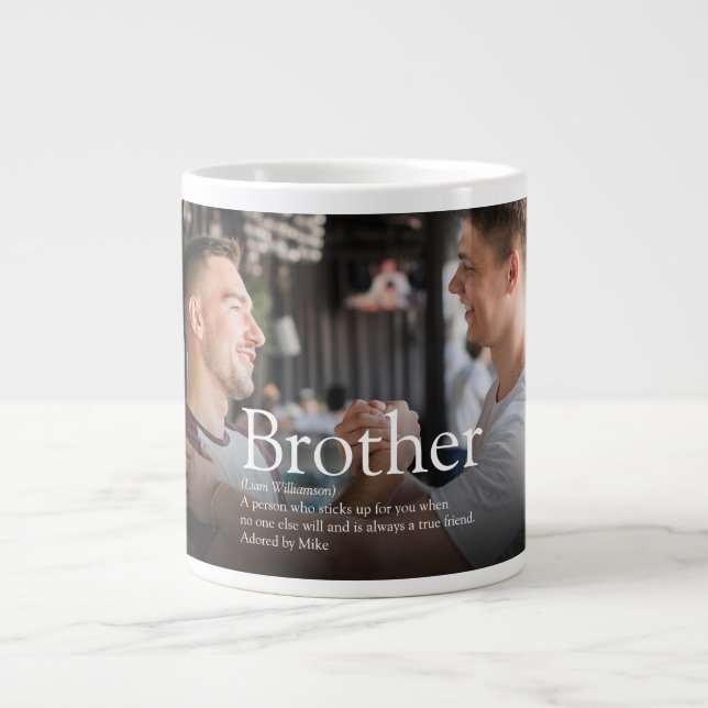 Modernt Kul Rolig Foto Bästa Bror Någonsin Definit Jumbo Mugg (Framsidan)