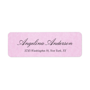 Modernt kvinnligt för stilfull rosa elegant returadress etikett