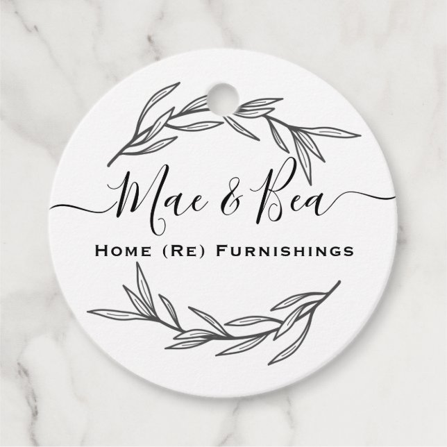 Modernt lagerbladsetikett gåvor etiketter (Framsida)