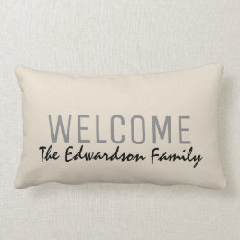 Modernt lantligt namn för monogram för lumbarkudde