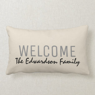 Modernt lantligt namn för monogram för lumbarkudde