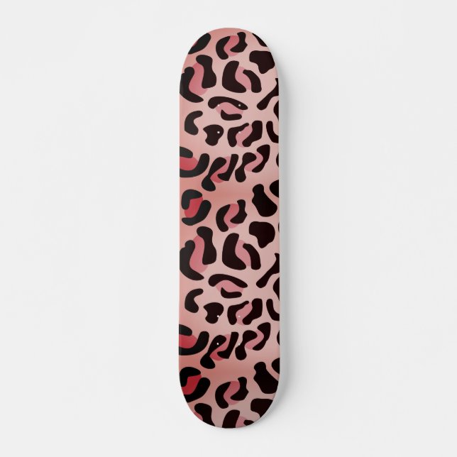 Modernt leopardmönster djur mini skateboard bräda 18,5 cm (Framsida)