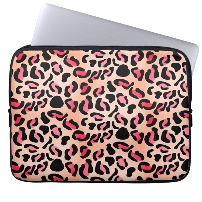 Modernt leopardmönster djurtryck laptop fodral (Framsidan)