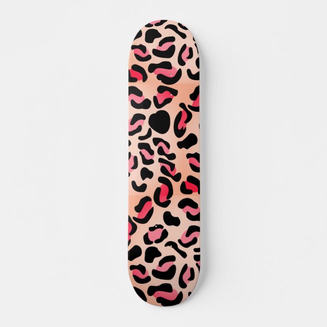 Modernt leopardmönster djurtryck mini skateboard bräda 18,5 cm (Framsida)