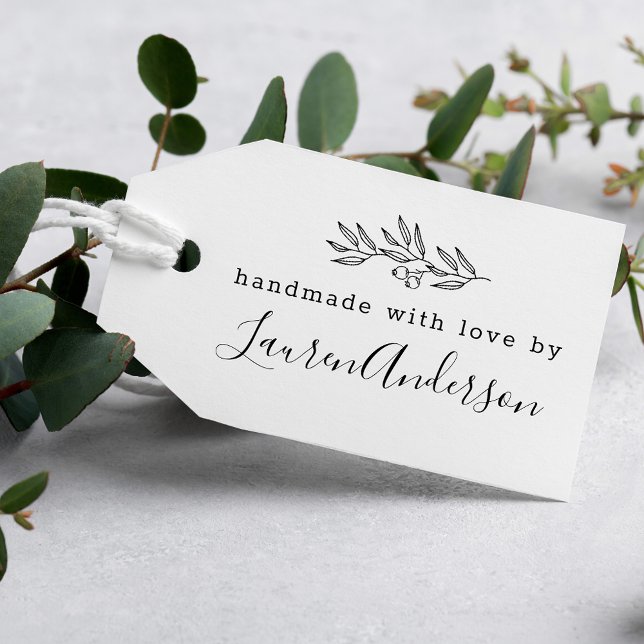 Modernt Linje Konst Bär Handgjorda med Kärlek av Presentetikett (Skapare uppladdad)