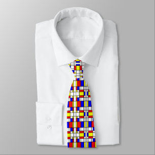 Modernt ljusa färger för Piet Mondrian konststil Slips