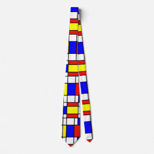 Modernt ljusa färger för Piet Mondrian konststil Slips