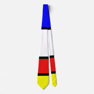 Modernt ljusa färger för Piet Mondrian konststil Slips