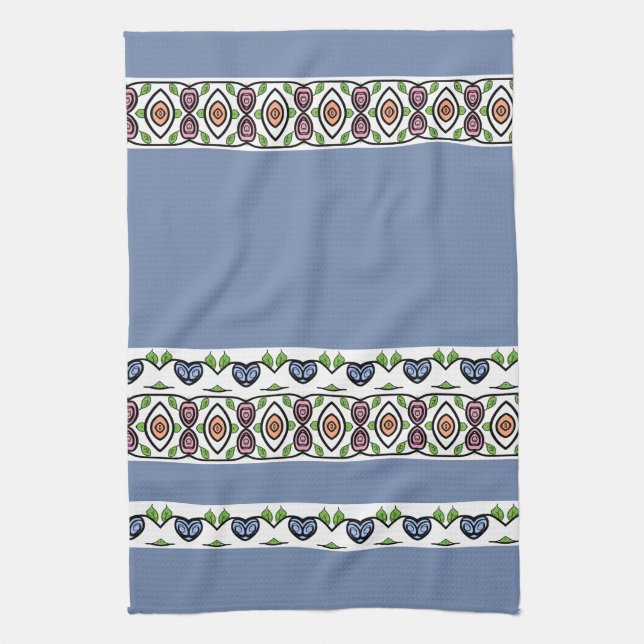 Modernt ljusblått  kökshandduk (Vertikal)