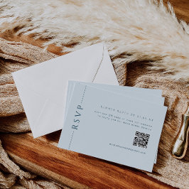 Modernt ljusblått svarsbrev med QR-kod Tilläggskort