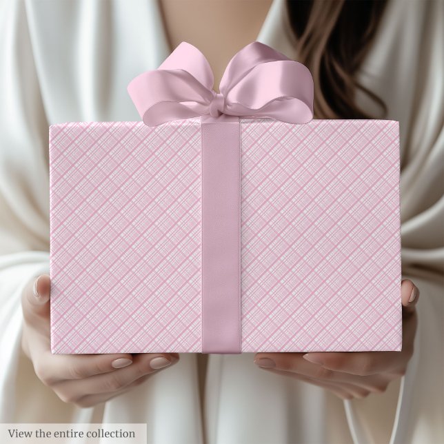 Modernt ljusrosa och vitt 80-årspresentpapper presentpapper (Modern Light Pink & White 80th Birthday Wrapping Paper)