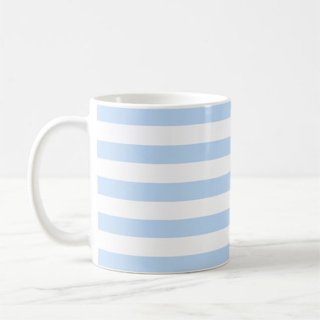 Modernt ljust - blåttvitrandar sätter på land kaffemugg (Vänster)
