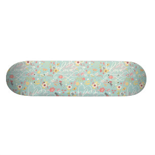 Modernt ljust romantiskt mönster skateboard bräda 21,5 cm