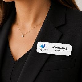 Modernt logotypmagnetiskt namnemblem för företagsa namnbricka