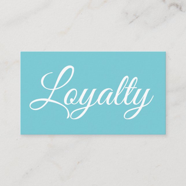 Modernt lojalitetkort för elegant turkos visitkort (Framsida)