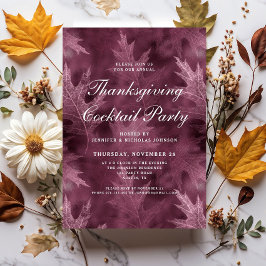 Modernt löv Thanksgiving Cocktailfest Inbjudningar