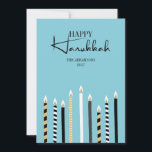 Modernt lyckligt kort för Hanukkah<br><div class="desc">Personifiera den beställnings- texten över. Du kan finna extra koordinerande objekt i vår "moderna lyckliga Hanukkah undersöker" samlingen.</div>