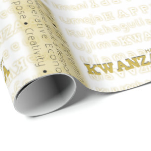 Modernt lyckligt Kwanzaa guld Presentpapper