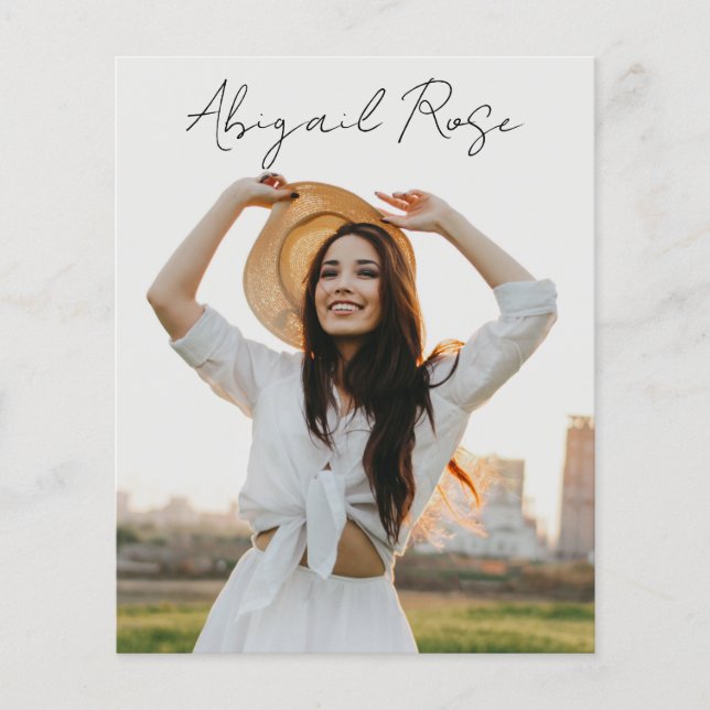 Modernt manus 2023 Foto Grad Fotokort Budget (Framsida)