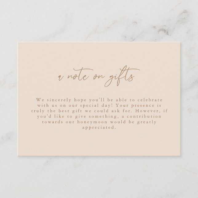 Modernt manus - en anteckning om gåvor tilläggskort (Framsida)