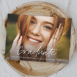 Modernt manus Examensbevis Enkel Foto Examen Inbjudningar