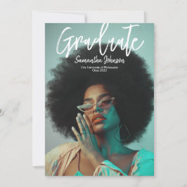 Modernt manus Foto Examenstillkännagivande Inbjudningar