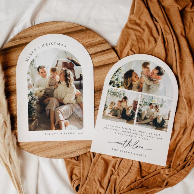 Modernt manus  Foto Julkort för familjen Inbjudningar (Skapare uppladdad)