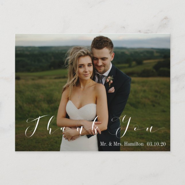 Modernt manus Foto Tacksamhetskort Vykort (Framsida)