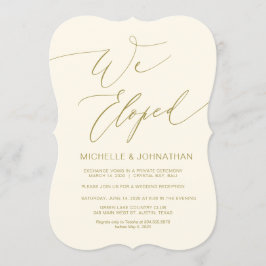 Modernt manus, guld, Bröllop Bröllopsfirande Inbjudningar