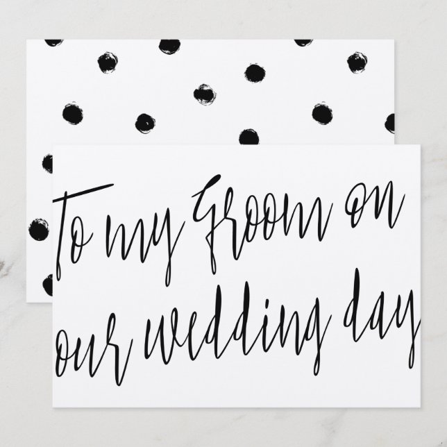 Modernt manus Till min brudgum på vår bröllopsdag Inbjudningar (Fram/baksida)