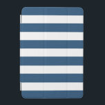 Modernt marinblått vitrandmönster iPad mini skydd<br><div class="desc">Modernt marinblå och vitrandmönster. Planlägg vid den GraphicsByMimi ©trendiget som är nautisk, mod, preppy, djärvt, planlägger det randiga mönster med breda horisontalrandar dig kan lämna som är eller använder som en mallbakgrund för att skapa din egna unika design för en-av-en-sorten randmönster, genom att välja redigeramenyn och att tillfoga din egna...</div>