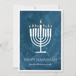 Modernt menoraHanukkah kort med fotohjälparen