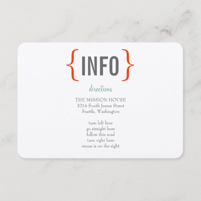 Modernt Merrimentbröllopmellanlägg Tilläggskort (Framsida)