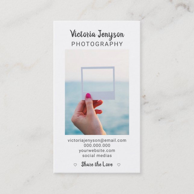 Modernt minimalist foto för grå visitkort (Framsida)