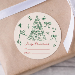 modernt, minimalistiskt god jul-presentdekal runt klistermärke