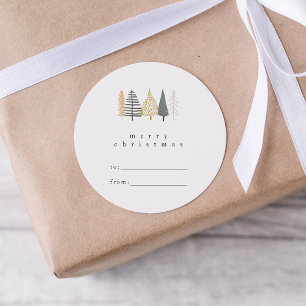 modernt, minimalistiskt god jul-presentdekal runt klistermärke