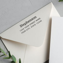 Modernt Minimalistiskt Namn Anpassad Returadress