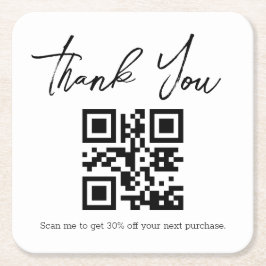 modernt, minimalistiskt tack för att du har affärs underlägg papper kvadrat