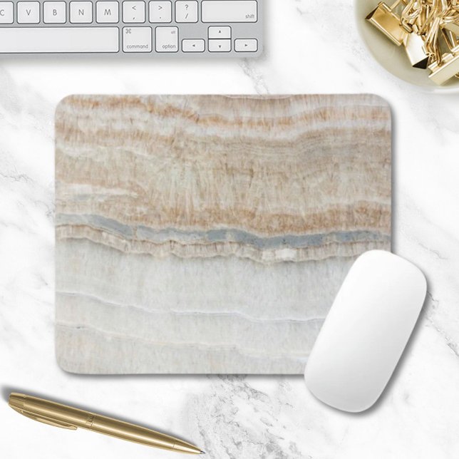 modernt minsta chic beige än vit grått marmor musmatta (minimalist modern chic beige tan white grey marble mouse pad)