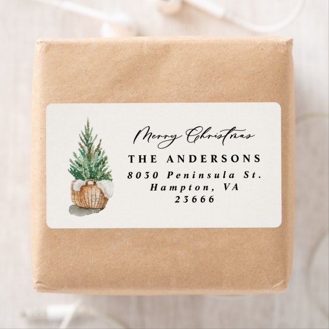 modernt, minsta elegant, enkel vinteretikett fraktsedel (Insitu)